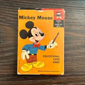 Vintage Mickey Mouse educational numbers card game